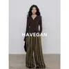 Camiseta Básica de Manga Larga Yujian HAVEGAN/Lana Tencel para Mujer Modelo Nuevo 2026 Cuello Henley Ajuste Ceñido Top Elástico