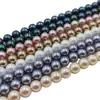Perlas de Concha de Colores de Alto Brillo con Recubrimiento, Perlas de Imitación Swarovski de Alto Brillo, Perlas Edison, Cuentas Redondas para Manualidades de Bisutería