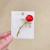 Broche de rosa de diamantes europeos y americanos, sencillo y elegante, para ropa, prendedor, elegante accesorio para abrigos.
