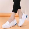 Zapatos de Enfermera Verano Mujer Hospital 2025 Nuevo Tacones de Cuña de Suela Blanda Transpirables y Desodorantes Blancos Zapatos Planos Casuales que no Cansan