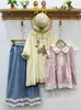 Ropa de Verano 2025, Estilo Artístico Cintura Ceñida Cuello Redondo Mangas Cortas tipo Ala Top Jersey Cuello de Muñeca Chaleco Pequeño Camisa para Mujer