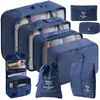 Conjunto de Armazenamento para Viagem Amazon Bolsa de Armazenamento para Viagem Conjunto de Oito Peças Bolsa de Armazenamento para Organização de Roupas de Viagem