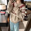 Cardigã de tricô Fair Isle, pesado, grosso, com gola redonda, feito de 100% lã, uma peça de outer wear estilosa e da moda para mulheres