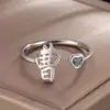 Anillo Familiar Estilo Chino para Mujer, Nicho, Aspecto de Alta Calidad, Moderno, Sencillo, Anillo Liso, Anillo Ajustable para Dedo Índice
