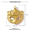 Máscara de Mariposa Retro Francesa Colgante de Acero Inoxidable DIY Pendientes de Corazón Femenino Flor de Cuatro Pétalos Accesorios de Joyería de Acero de Titanio