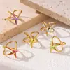 Anel de Estrela do Mar Versátil de Luxo Leve Transfronteiriço Europeu e Americano Taina com Design Único Gotejamento de Óleo Série Oceano Joias Femininas Atacado