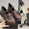 Zapatos de Cuero Pequeños con Lazo Lindo para Mujer, Versátiles de Estilo Británico Retro, Cómodos Zapatos Mary Jane, Nuevo Estilo Primavera y Verano 2025