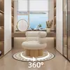 Silla de Pastel Color Crema Estilo Francés, Silla Sofá Individual de Lana de Cordero de Moda para Balcón Sala de Estar, Silla Moderna Minimalista de Madera Maciza