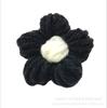 Accesorios de lana color macarrón, flores de lana para hacer tú mismo, tejidas a mano a crochet, con lana de leche, flores de puff, ropa.