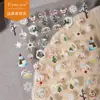 Cyansea Popular Transfronterizo Otoño e Invierno Muñeco de Nieve Árbol de Navidad Lazo Decoración de Uñas Pegatinas DIY Funda de Teléfono Móvil Tableta