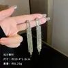 Exquisitos pendientes largos cortos con borlas incrustados de perlas y diamantes para mujer diseño de nicho de lujo ligero pendientes de lazo amor