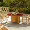 Mesa y Sillas de Teca para Exteriores Patio de Villa B&B Mesa de Comedor de Madera Maciza Jardín al Aire Libre Una Mesa Seis Sillas Combinación de Muebles de Madera Maciza
