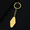 Llavero en Blanco con Forma de Diamante de Acero Inoxidable Transfronterizo Material para Impresión Láser UV Color Regalo Navideño Llavero Metálico Grabado