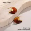 Brincos de Resina Irregulares Cor Fresca Europeu Americano Cruz de Aço Inoxidável Design de Nicho para Mulheres Sentido de Design Joias de Alta Qualidade Atacado