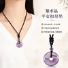 Venta Caliente Colgante de Jade Amatista Natural Estilo Nacional Estilo Étnico Hebilla Segura Collar de Cristal para Hombres y Mujeres
