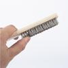Cepillo de Alambre de Acero Inoxidable con Mango de Madera, Cepillo de Herramientas para Manualidades, Cepillo de Mango de Madera para Mantenimiento y Lubricación, Cepillo de Placa de Acero Inoxidable para Pulido y Limpieza Manual