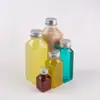 Venta al por mayor de botellas cuadradas de PET transparente de 250 ml 500 ml para té con leche, botella para bebidas de grado alimenticio, botella para jugo, botella de plástico