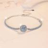 Pulsera de Moissanita de Venta Caliente Transfronteriza para Mujer, Elegantes Cuentas Cuadradas de Empuje y Tirón, Sensación de Alta Gama, Joyería de Plata de Ley S925 Fabricante Mayorista