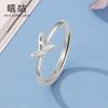Anillo de Grulla de Papel de Plata de Ley S925 Xi Gu J0124 para Mujer Estilo Mori Fresco Diseño Simple Joyería