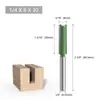 Juego de 7 Piezas de Brocas Verdes Rectas de Vástago de 1/4", de Filo Único y Doble, para Fresadora de Madera de Aleación, para Ranurar y Recortar
