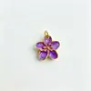 Colar com Pingente de Flor em Esmalte Estilo Levemente Luxuoso Preserva Cor, Banhado a Cobre, para Mulheres, Pingente de Pétala de Flor em Esmalte da Moda