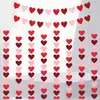 Guirnalda Banderín Corazón de Fieltro Día de San Valentín Corazón de Amor Bandera Cortina de Puerta Fiesta de Bodas Decoración en Forma de Corazón Cinta de Corazón de Amor