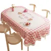 Fornecimento Exclusivo Transfronteiriço de Toalhas de Mesa Estilo Creme, Impermeável, à Prova de Óleo, Sem Lavagem, Luxo Leve, Sensação de Alta Qualidade, Toalha de Mesa Oval Rosa para Mesa de Centro, Feita Sob Medida