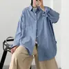 Camisa de Manga Larga a Rayas para Hombre Otoño Sentido del Diseño Camisa Guapo Rebelde Estilo Hong Kong Tendencia Ins Ropa de Abrigo Japonesa Dropshipping
