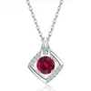 Collar Versátil de Moda Cuadrado de Plata de Ley S925 Transfronterizo Europeo y Americano Amazon Doce Piedras de Nacimiento Lujo Ligero