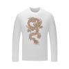 T-shirt de manga comprida homens primavera e outono moderno T-shirt interior fino slim-fit strass chinês dragão top roupas camisa inferior homens