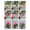 Comércio Exterior Novo Fabricante de Flores Artificiais Rosa Flor de Rosa 3 Cabeças 3D Branca Casamento Casa Decoração Suave Flor Artificial Atacado
