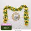Simulación Transfronteriza Mimbre de Rosa Flor Artificial Pared de Flores Aire Acondicionado Tubería de Agua Mimbre Vestir Arco de Boda Flor Decorativa Enroscada Mimbre