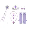 Conjunto de Coroa de Princesa Sereia e Varinha Mágica Transfronteiriço Colar, Pulseira, Brincos, Anel, Luvas para Fantasia de Performance Infantil