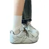 Mocasines de Suela Gruesa Nuevos Otoño 2026 para Niñas, Zapatos Blancos Versátiles para Niñas Mayores, Tenis de Nicho Estilo Ins para Estudiantes