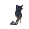 Sandalias de caña alta para mujer Verano Nuevo Tacón Stiffel Tacón Súper Alto Sandalias Caladas Punta Abierta Hebilla de Cinturón Sandalias Romanas Zapatos de Moda para Mujer
