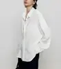 Camisa Vermelha CHIC JRE de Alta Qualidade para Mulheres, Novo Estilo Outono 2026, Camisa de Trabalho Elegante Retro em Camadas de Manga Longa