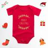 Feliz Natal Natal vermelho bebê macacão manga curta algodão macacão bebê macacão