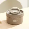 Caixa de almoço de aço inoxidável 304 para estudantes, ao ar livre, redonda, caixa de conservação de frescor, para funcionários de escritório, pode ir ao micro-ondas, caixa de almoço