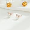 Brincos de Prata 925 Esterlina com Pérola e Orelhas do Mickey Elegantes Nicho Fofos Joias Pequenos Brincos de Zircônia Brilhante Brincos Femininos