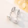 Pendientes de Perla Tallada en Forma de Rombo Estilo Coreano para Mujer, Temperamento, Versátiles, Pendientes de Personalidad, Sensación de Alta Gama, Clips para Orejas, Joyería para Orejas