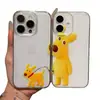 Adecuado para funda de teléfono Apple 18, funda protectora linda, canguro amarillo regordete paseando al perro, funda espacial para iPhone 17