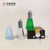 Frasco de Vidro Cônico 30ml Frasco para Óleo Essencial Frasco com Bomba Conta-gotas Pressão Frasco para Removedor de Maquiagem Tônico Frasco Dispensador Cosmético Atacado