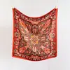 Bufanda Grande Exótica Retro de Seda Sintética con Tacto de Alta Gama Bufanda de Seda Chal Estampado Polaina Decorativa para el Cuello Bufanda Protectora del Sol Pañuelo para la Cabeza Bufanda