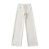 Calça de Moletom Yoga Grossa Soltinha Tendência para Mulheres 2025 Cintura Alta Cós Largo Perna Reta Perna Larga Calça Casual