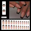 Glitter Fino Preto Estilo Francês Cool Minimalista Elegante Estilo Europeu e Americano Unhas Vestíveis Removíveis 24 Peças Unhas de Pressionar