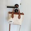 2025 Nuevo Color de Moda Bloqueo de Color Estampado Mariposa Flor Casual Simple Gran Capacidad Bolso de Hombro Cruzado Cubo para Mujer