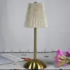 Lámpara de Mesa de Tela Transfronteriza Lámpara de Noche Plegable Estilo Nórdico Lámpara de Mesita de Noche para Dormitorio Lámpara Recargable Lámpara LED de Ambiente Estilo Lujo Ligero
