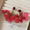 Pendientes Largos de Borla con Flores Estilo Bosque para Mujer 2026 Nuevos Populares Aretes tipo Hada Dulces y Frescos Venta al por Mayor