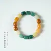 Guofeng Bodhi Degradado Literario Juego Círculo Liso Rosario Hecho a Mano DIY Pulsera de Mano Pequeña Fresca Alto Aceite Alta Densidad para Hombres y Mujeres