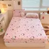 Nueva sábana de terciopelo de leche con estampado de dibujos animados de Sanrio para comercio exterior transfronterizo, protector de colchón con cobertura fija de 360 grados